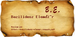 Bazilidesz Elemér névjegykártya
